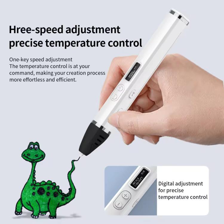 3D Printing Pen Kit With Detachable Body, HD OLED Screen & Precise Temperature Control – 3-Speed Adjustable
