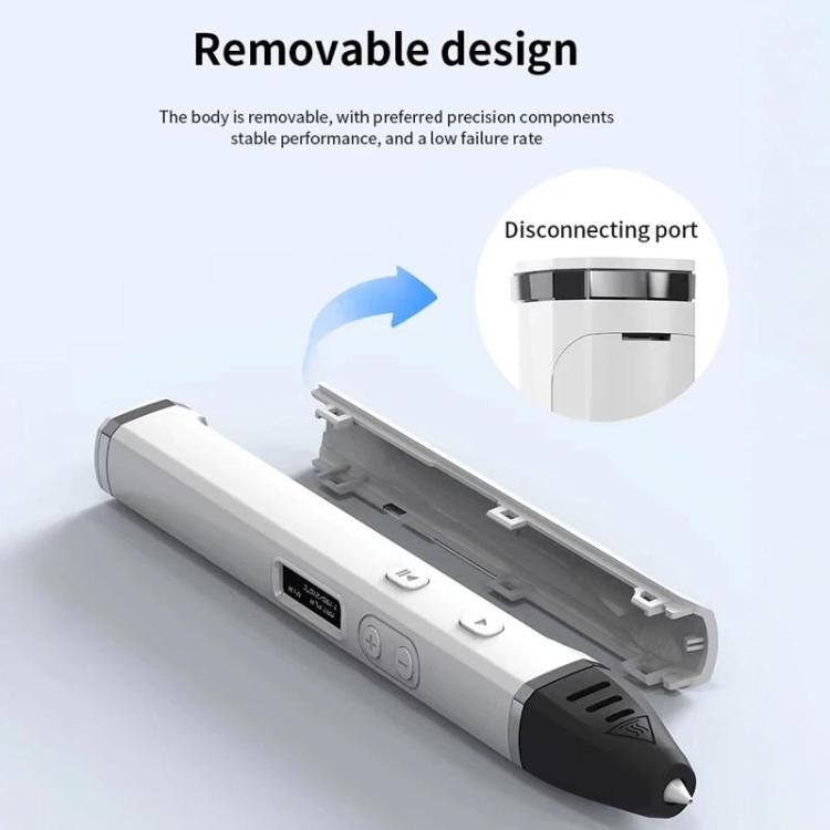 3D Printing Pen Kit With Detachable Body, HD OLED Screen & Precise Temperature Control – 3-Speed Adjustable