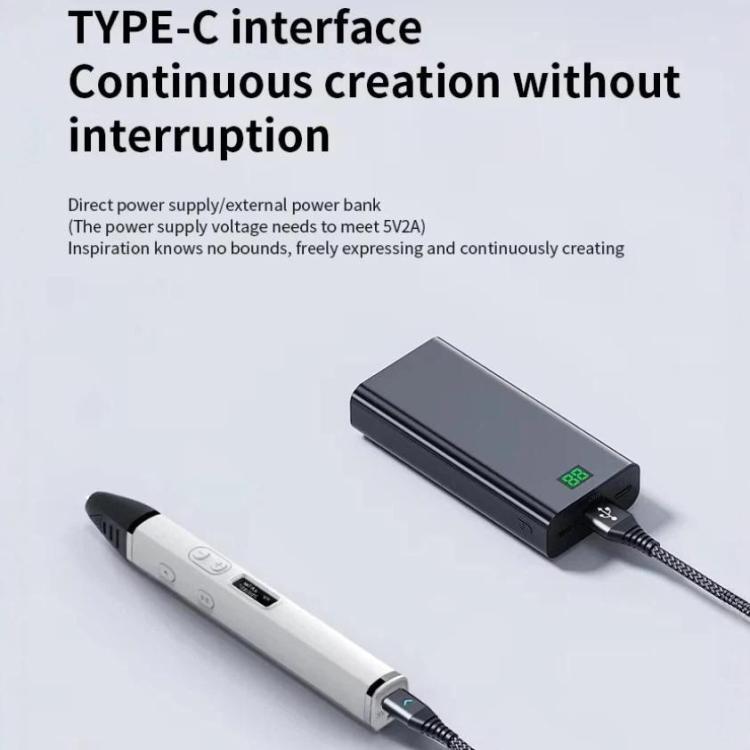 3D Printing Pen Kit With Detachable Body, HD OLED Screen & Precise Temperature Control – 3-Speed Adjustable