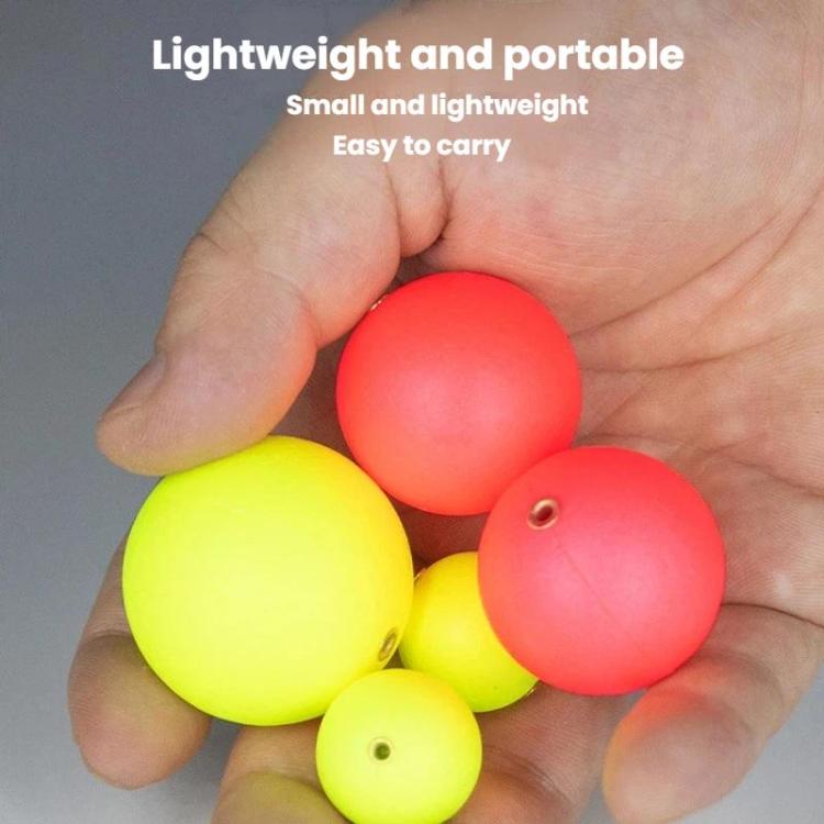 50 flotteurs de pêche sphériques, billes flottantes de pêche, 15 mm, 18 mm, 20 mm, 24 mm, 27 mm, 30 mm, 33 mm, 36 mm