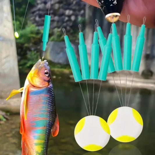 50 piezas de puntas de caña antienredos, tubos espaciales para pesca, frijoles espaciales