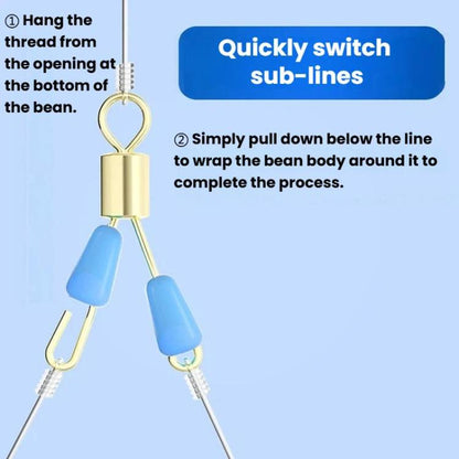 Connecteur pivotant anti-emmêlement 75 pièces en forme de 8, clip de tête rapide en silicone anti-emmêlement, petit, moyen, grand