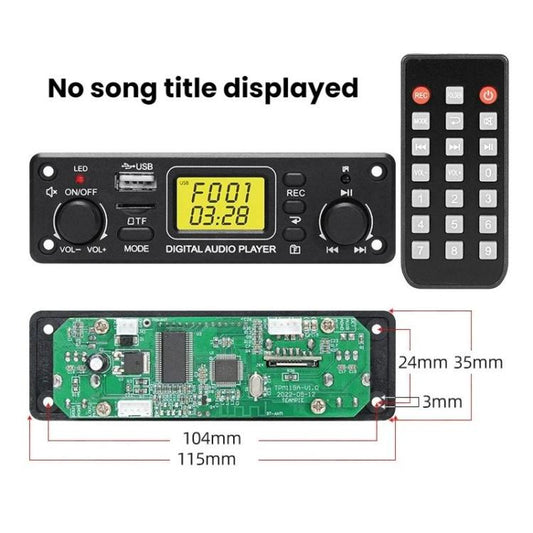 لوحة فك تشفير MP3 بتقنية البلوتوث، وحدة تعديل مشغل صوت السيارة، TPM119A