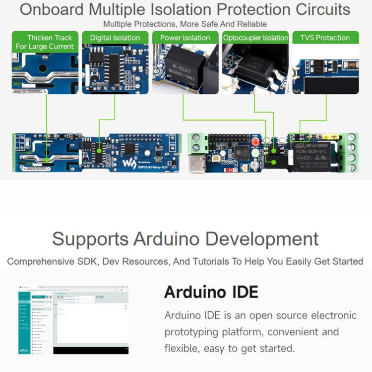 Industrial Control Board WiFi Network Relay Supporting WiFi / Bluetooth With Multiple Isolation Protection Circuits