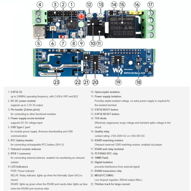 Industrial Control Board WiFi Network Relay Supporting WiFi / Bluetooth With Multiple Isolation Protection Circuits
