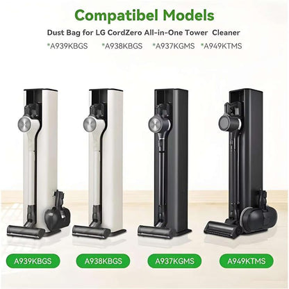 3pcs /Pack Dust Bag For LG CordZero Cordless Stick Vacuum A939KBGS / A938KBGS/A937KGMS / A949KTMS, For LG CordZero