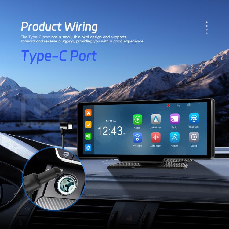 4K HD Car Recorder Car Navigator Carplay Car Center Monitor, A4473