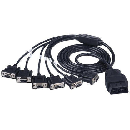 OBD2 mâle vers 6 adaptateurs femelles DB9 Câble de connexion d'outil de diagnostic, mâle vers 6 femelles DB9