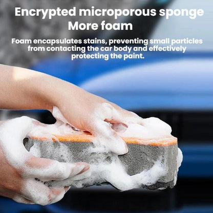 Three-layer High-density Sponge Wave Car Wash Cleaning Products, Random Color Delivery, Waist-shaped, Figure-eight Shaped