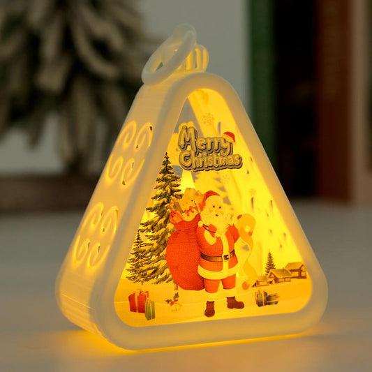 Christmas Decorations Vintage Night Light Window Desktop Ornaments Decoration Prop Wind Lamp, White Old Man, White Snowman, White Elk, White Christmas Tree, Bronze Old Man, Bronze Snowman, Bronze Elk, Bronze Christmas Tree, Red Old Man, Red Snowman