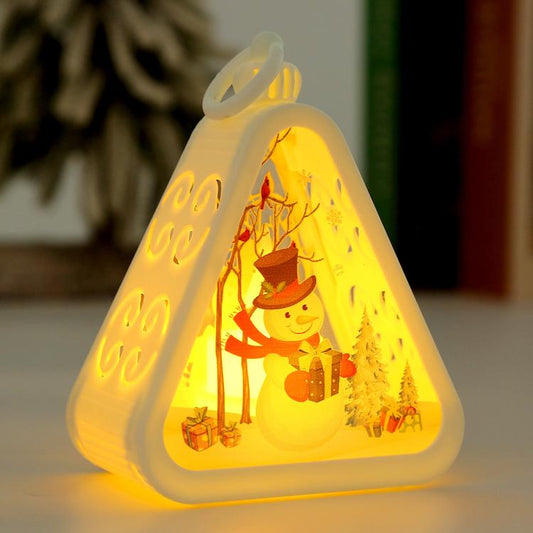 Christmas Decorations Vintage Night Light Window Desktop Ornaments Decoration Prop Wind Lamp