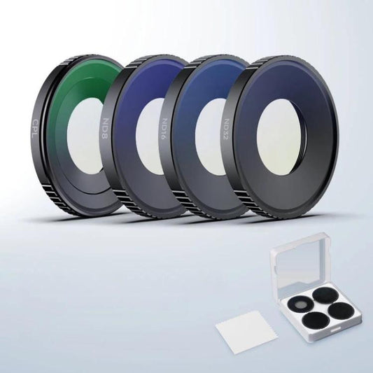 Kit de filtros 4 en 1 para cámara DJI Osmo Action 6: filtros CPL/ND8/ND16/ND32 para lentes.