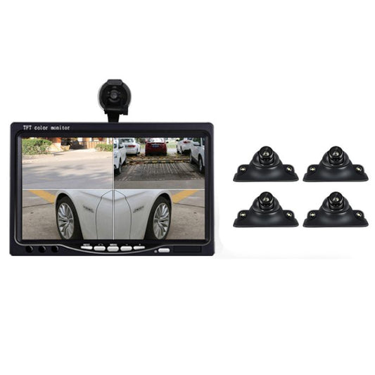 7 inch 4-split Car Display + 4 Light Sensitive 360 Degree Panoramic Reversing Cameras, LED Version, Infrared Version