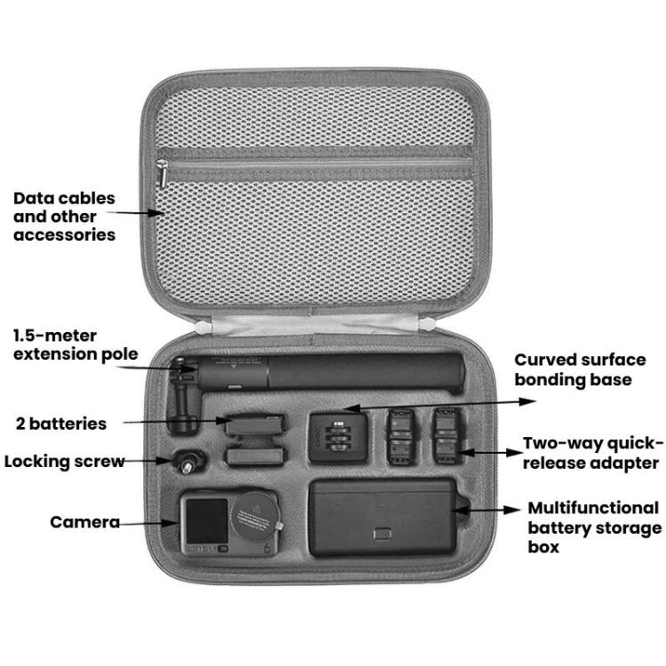 Pour DJI Osmo Action 6 Adventure Combo Caméra Sac portable Boîte de rangement étanche et antichoc