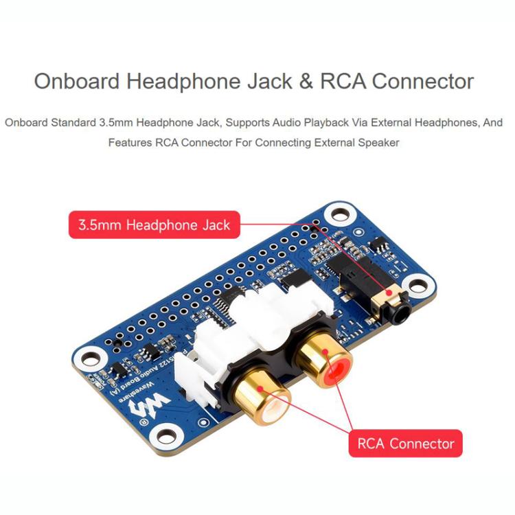For Raspberry Pi HIFI I2S DAC Audio Sound Card 40 Pin GPIO Interface Stereo Encoding Decoding, 32223