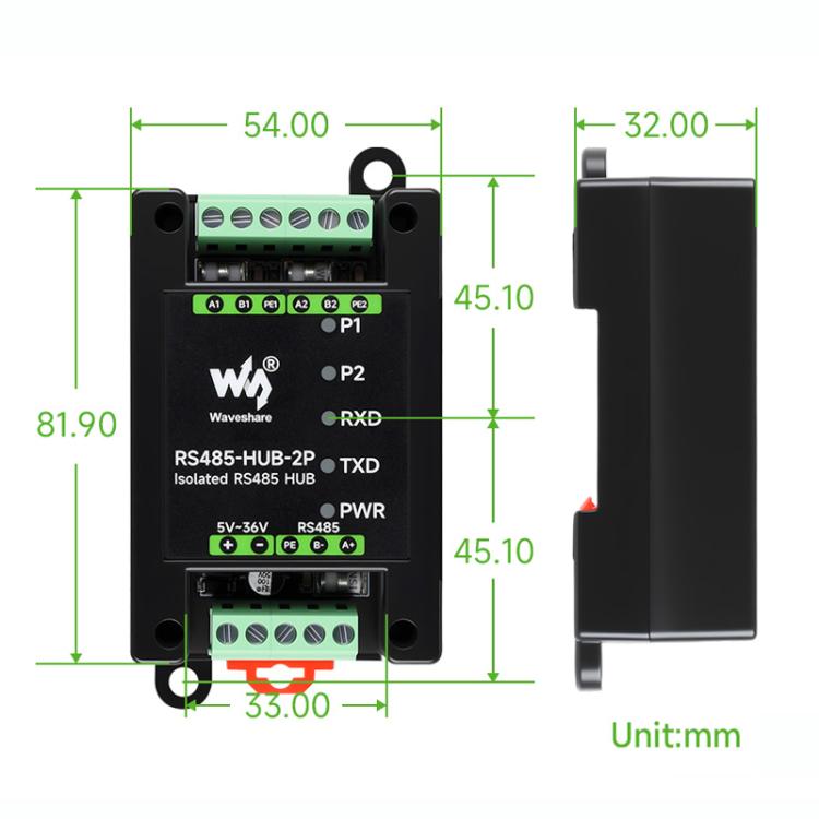 Répéteur industriel isolé 2 canaux, sur rail, large bande passante, 32157