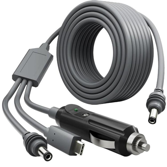 Câble d'alimentation de chargeur de voiture mini DC 3 en 1, 3 m