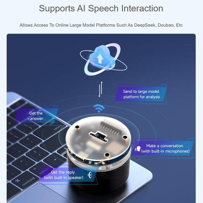 WAVESHARE ESP32-S3 AI Smart Speaker Development Board Dual-Mic Noise Reduction Echo Cancellation Surround RGB Light Effect