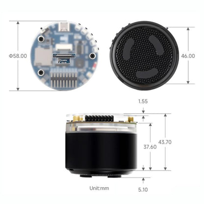 WAVESHARE ESP32-S3 AI Smart Speaker Development Board Dual-Mic Noise Reduction Echo Cancellation Surround RGB Light Effect