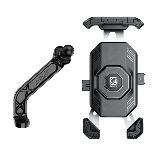 Support de téléphone universel à dégagement rapide Kewig pour moto, fixation au guidon, au rétroviseur ou par pince robuste