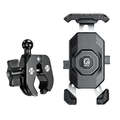 Kewig Motorcycle Riding Phone Mount Universal Quick-Release Phone Clip, Handlebars, Rear View Mirror, Heavy-duty Clamp