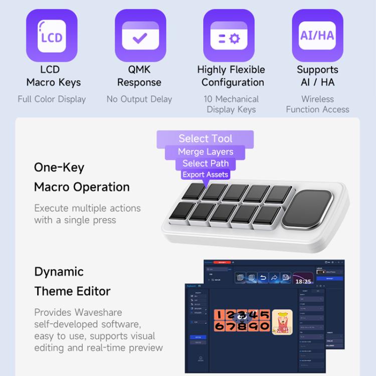WAVESHARE MK10 Multi-Functional AI Voice Control Panel