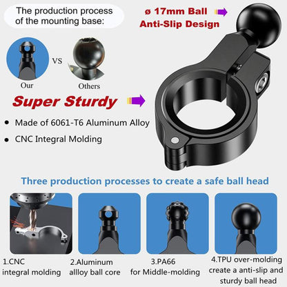 Kewig M9-S 15W Motorcycle Wireless Charging Phone Mount IP66 Waterproof Phone Stand