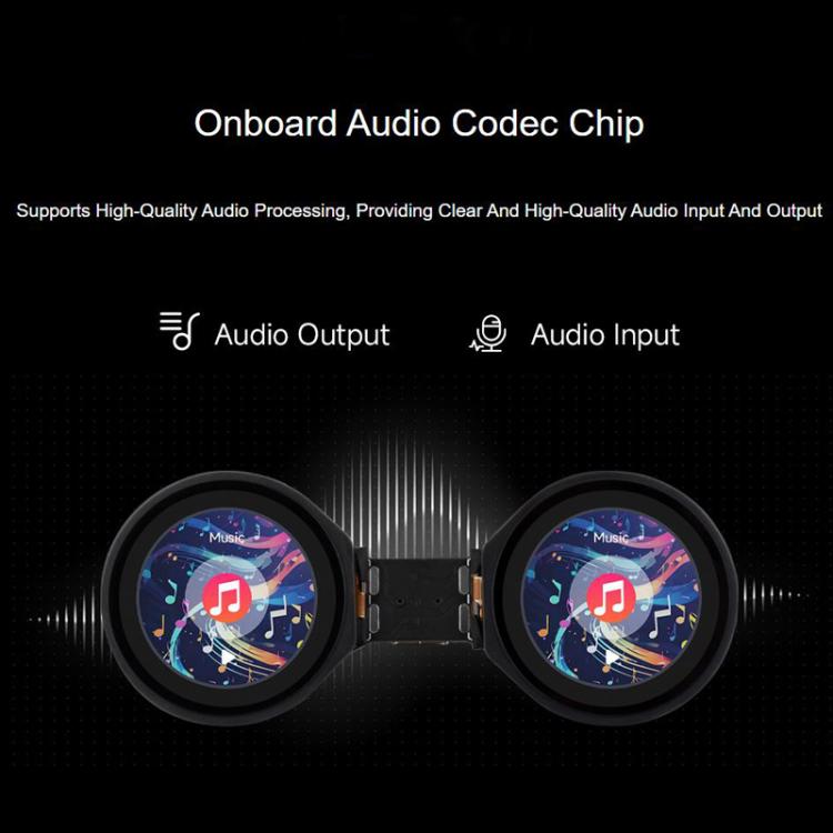 WAVESHARE ESP32-S3 Double Eye 1.28 Inch Round LCD AIoT Development Board, Supports Wi-Fi / Bluetooth 5