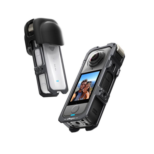 For Insta360 X4 Air aMagisn Quick-Release Metal Cage Wind Noise Reduction Expandable Frame with Lens Cap