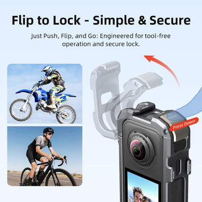 For Insta360 X4 Air aMagisn Quick-Release Metal Cage Wind Noise Reduction Expandable Frame with Lens Cap
