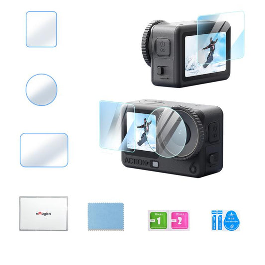 Protector de pantalla de vidrio templado aMagisn de dureza 9H para DJI Osmo Action 6, 1 unidad, 2 unidades