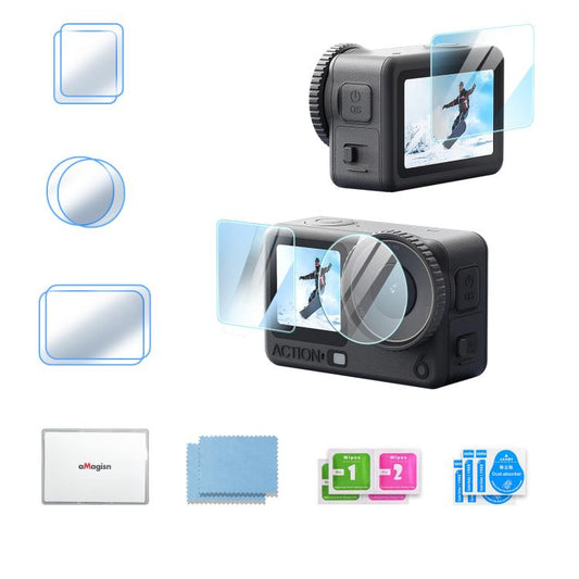 Protector de pantalla de vidrio templado aMagisn de dureza 9H para DJI Osmo Action 6, 1 unidad, 2 unidades
