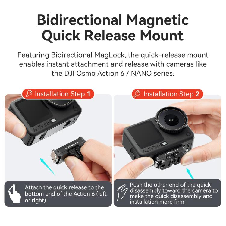 For DJI Osmo Action 6/Nano aMagisn Bidirectional Magnetic Quick Release Adapter  2.0