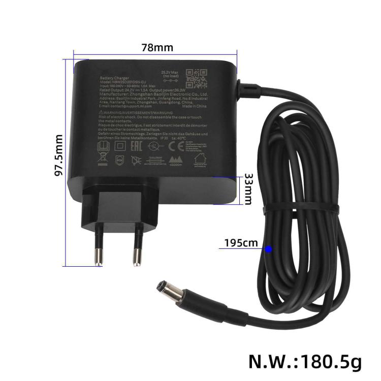 Adaptateur secteur AIMITE 24,2 V/1,5 A/CC2.1 pour trottinette électrique Xiaomi Mijia M365 / 4 Lite