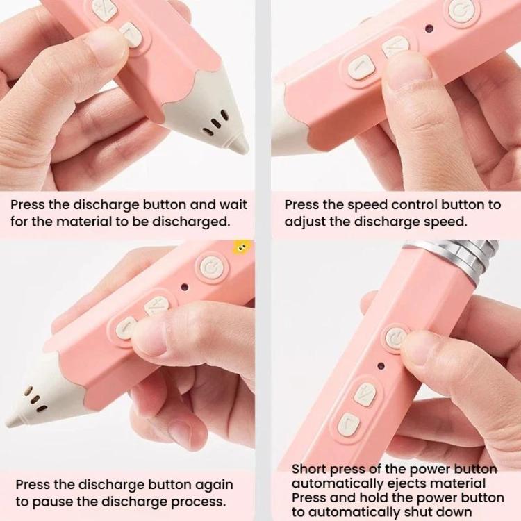 FUNJOY CH415-14 Rechargeable 3D Printing Pen With Indicator Light Kids Low Temperature 3D Stereo Pen