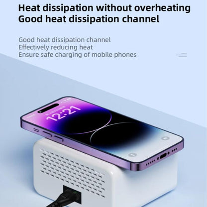 TENSAI 65W 8-Port USB Charging Station With 1.8-Inch LCD Display & 15W Wireless Charger