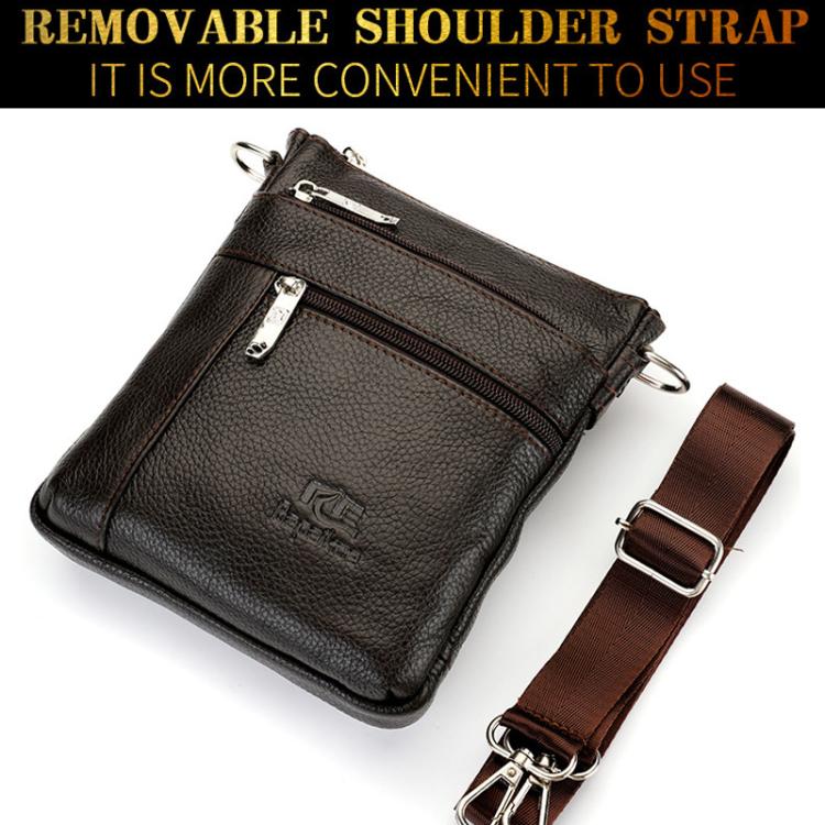 Bapaikce 1160 Men Leather Vertical Messenger Bag Large Capacity Waterproof Crossbody Bag