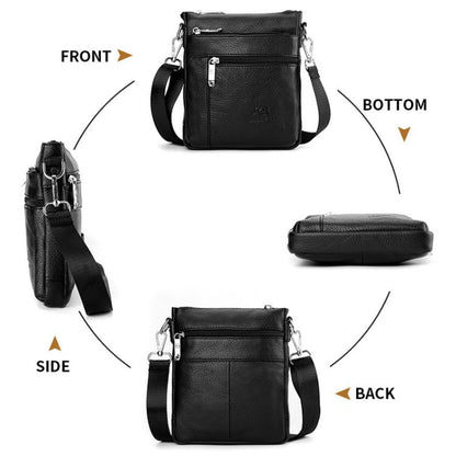 Bapaikce 1160 Men Leather Vertical Messenger Bag Large Capacity Waterproof Crossbody Bag