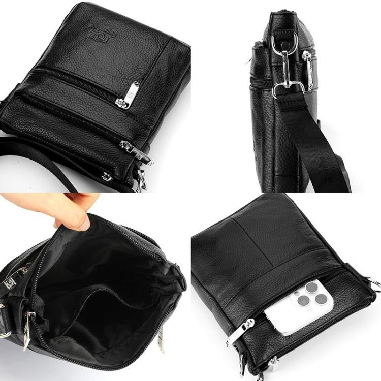 Bapaikce 1160 Men Leather Vertical Messenger Bag Large Capacity Waterproof Crossbody Bag