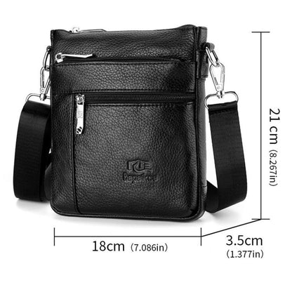 Bapaikce 1160 Men Leather Vertical Messenger Bag Large Capacity Waterproof Crossbody Bag