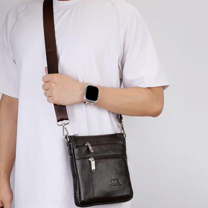 Bapaikce 1160 Men Leather Vertical Messenger Bag Large Capacity Waterproof Crossbody Bag