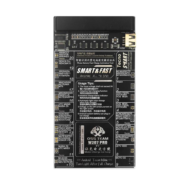 OSS TEAM W207 PRO V7 Battery Activation Detection Board Fast Charge IC Board For Android Devices, W207 PRO V7