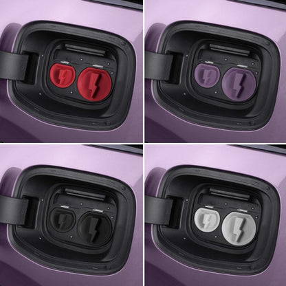 For Leapmotor B10 Silicone Car Charging Port Magnetic Protective Cover, Large Black, Large Red, Large Purple, Large Gray, Small Black, Small Red, Small Purple, Small Gray