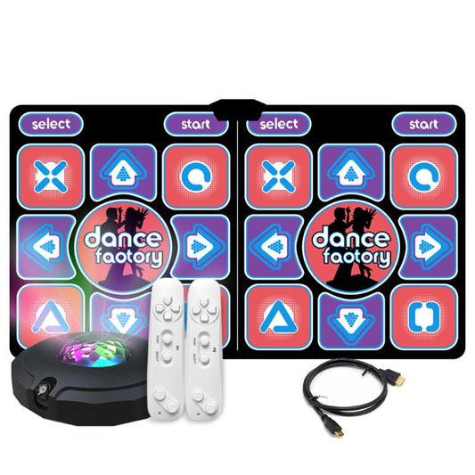 Tapis de danse AR à détection de mouvement pour TV et PC, manette de jeu fitness sans fil pour deux joueurs avec HDMI et carte mémoire 16 Go, style couple, finition velours