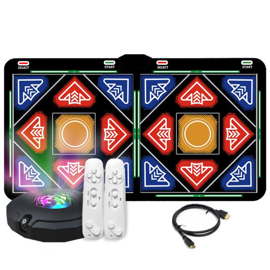 Tapis de danse AR à détection de mouvement pour TV et PC, manette de jeu fitness sans fil pour deux joueurs avec HDMI et carte mémoire 16 Go, style couple, finition velours
