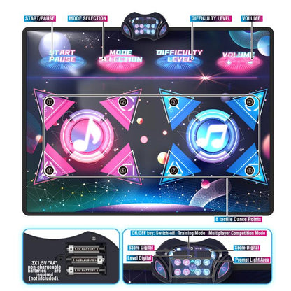 Dancing Challenge Playmat Wireless Dance Mat Dual Player Gaming Pad