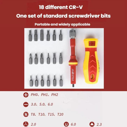 18pcs /Set Multi-Purpose Telescopic Screwdriver Tester Bit Combination