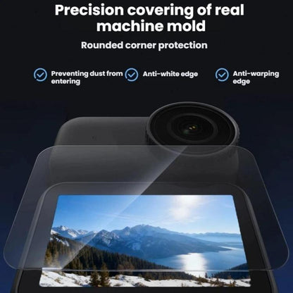 For DJI Osmo Nano TELESIN Tempered Glass Screen Protector + Camera Lens Soft Film, For DJI Osmo Nano 2sets