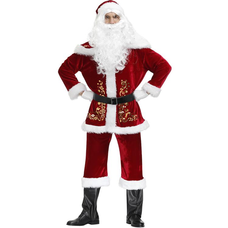 Christmas Printed Clothing For Men Santa Claus Cosplay Costume Set