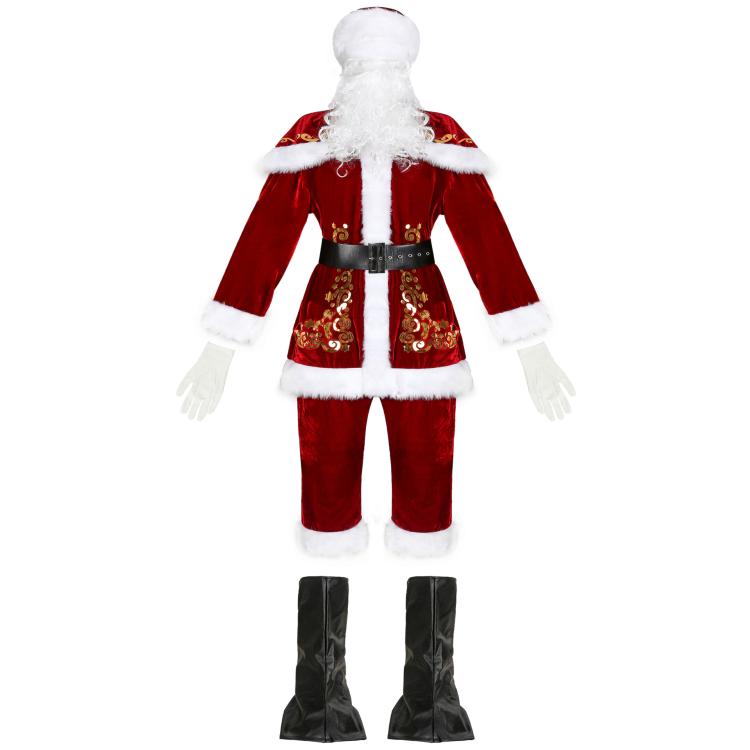 Christmas Printed Clothing For Men Santa Claus Cosplay Costume Set